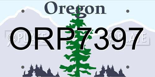 ORP7397 Oregon License Plate