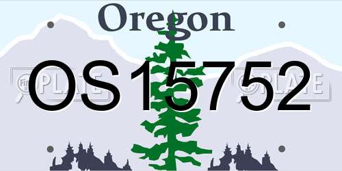 OS15752 Oregon License Plate