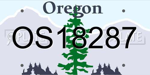 OS18287 Oregon License Plate