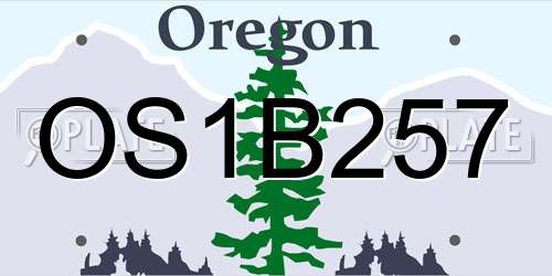 OS1B257 Oregon License Plate