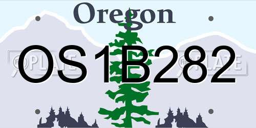 OS1B282 Oregon License Plate
