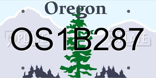 OS1B287 Oregon License Plate