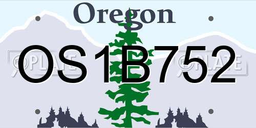 OS1B752 Oregon License Plate