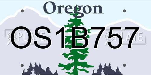 OS1B757 Oregon License Plate