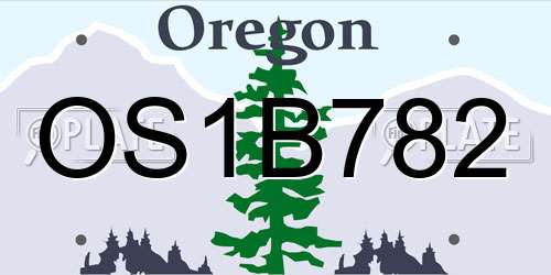 OS1B782 Oregon License Plate