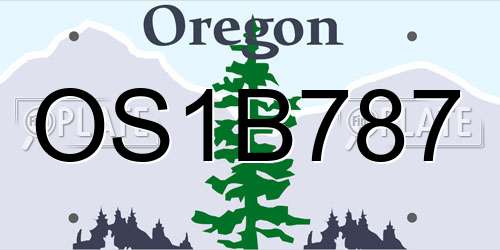 OS1B787 Oregon License Plate