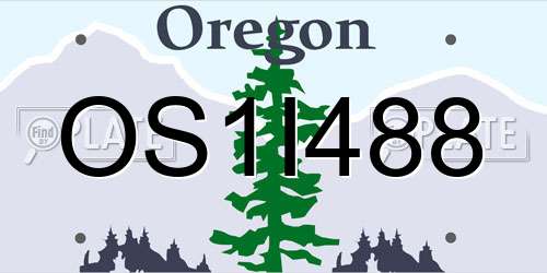 OS1I488 Oregon License Plate