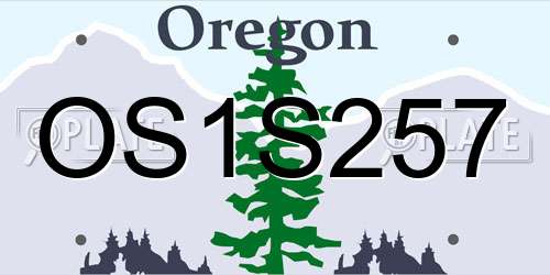 OS1S257 Oregon License Plate