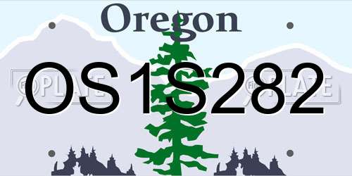 OS1S282 Oregon License Plate