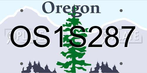 OS1S287 Oregon License Plate