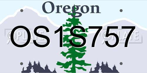 OS1S757 Oregon License Plate