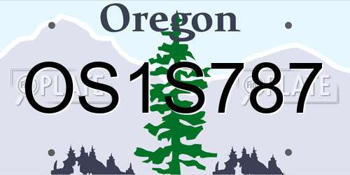 OS1S787 Oregon License Plate