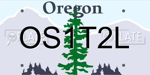 OS1T2L Oregon License Plate