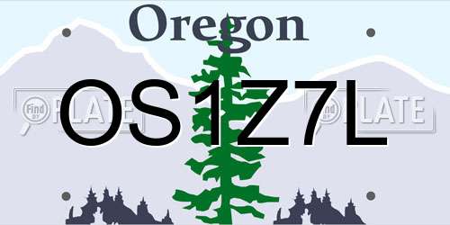 OS1Z7L Oregon License Plate