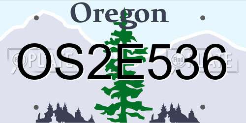 OS2E536 Oregon License Plate