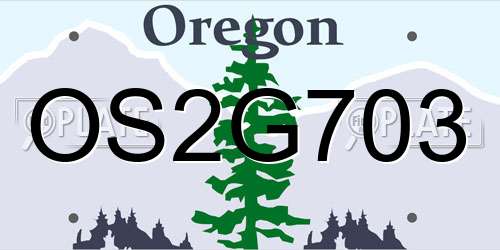 OS2G703 Oregon License Plate