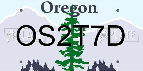 OS2T7D Oregon License Plate