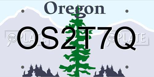OS2T7Q Oregon License Plate