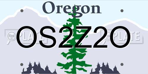 OS2Z2O Oregon License Plate