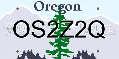 OS2Z2Q Oregon License Plate