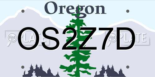 OS2Z7D Oregon License Plate