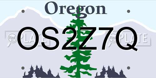 OS2Z7Q Oregon License Plate