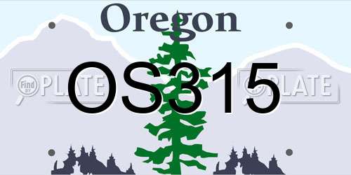 OS315 Oregon License Plate