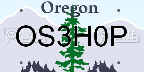 OS3H0P Oregon License Plate