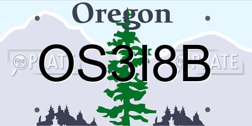 OS3I8B Oregon License Plate