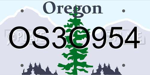 OS3O954 Oregon License Plate