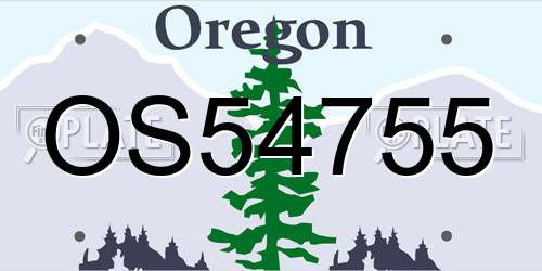 OS54755 Oregon License Plate