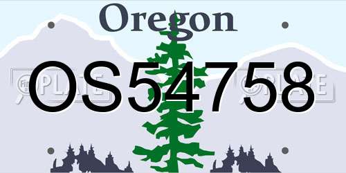 OS54758 Oregon License Plate