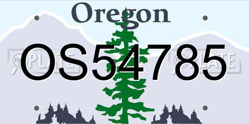 OS54785 Oregon License Plate
