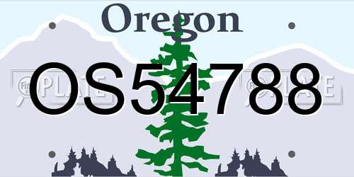 OS54788 Oregon License Plate