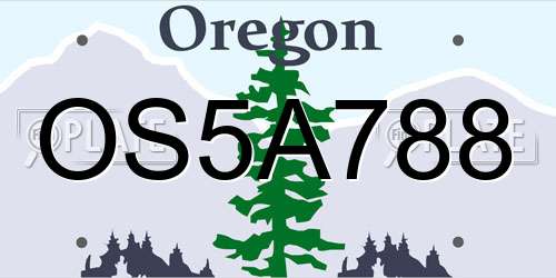 OS5A788 Oregon License Plate
