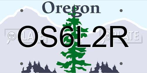 OS6L2R Oregon License Plate
