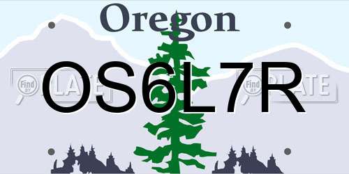 OS6L7R Oregon License Plate