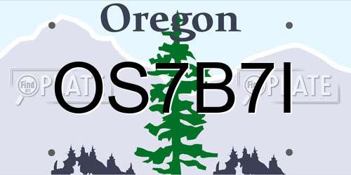 OS7B7I Oregon License Plate