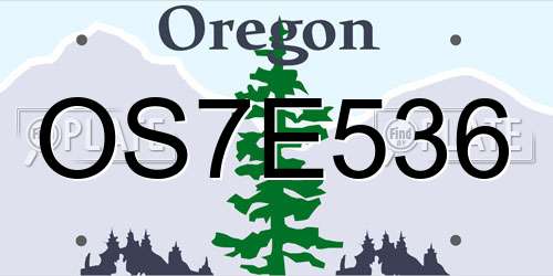 OS7E536 Oregon License Plate
