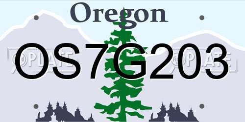 OS7G203 Oregon License Plate