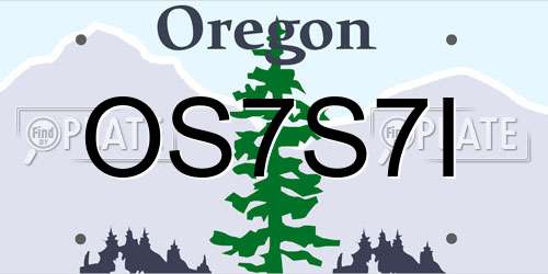 OS7S7I Oregon License Plate