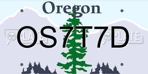 OS7T7D Oregon License Plate