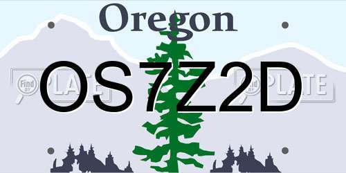 OS7Z2D Oregon License Plate