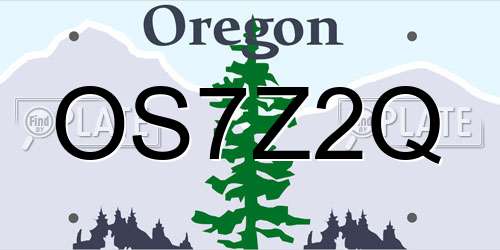OS7Z2Q Oregon License Plate