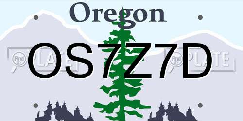 OS7Z7D Oregon License Plate