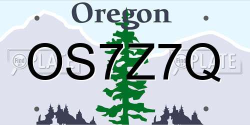 OS7Z7Q Oregon License Plate