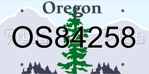 OS84258 Oregon License Plate