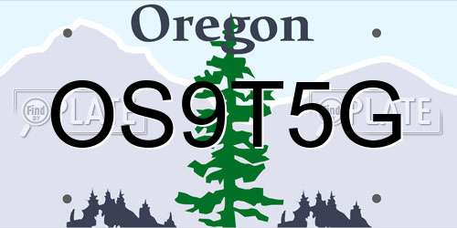 OS9T5G Oregon License Plate