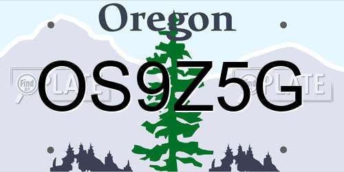 OS9Z5G Oregon License Plate