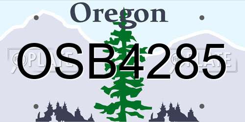OSB4285 Oregon License Plate